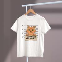 Gambar Meow Don't Like People Warna Putih Kaos Sablon Super BenEnIva - S, 20s dari Benhepi undefined 2 Tokopedia
