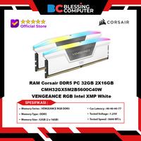Gambar RAM Corsair VENGEANCE RGB 32GB DDR5 2X16GB 5600MHz White CMH32GX5M2B56 dari Blessing Computer Bali undefined 1 Tokopedia