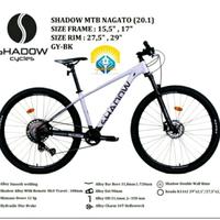Gambar MTB SHADOW NAGATO Sepeda Gunung 27.5 29 inch deore 12 sp rem hidrolik - grey black, 27.5"//17" dari gratefullz undefined 1 Tokopedia
