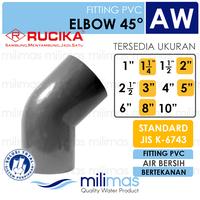 Gambar RUCIKA Elbow 45 AW - Fitting PVC Knee Sudut 45 Derajat Grade AW - 1-1/4" dari MILIMAS undefined 1 Tokopedia