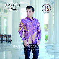 Gambar KENCONO UNGU Kemeja Batik Pria Slimfit PREMIUM Bahan Katun Halus - M dari Batik Solo Prawiro undefined 2 Tokopedia