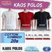 Gambar Kaos Polos Cotton Combed 20s ORI Gramasi 190 - 200 Lengan Pendek - Putih, XXL dari KAOS POLOS NAKIRA undefined 1 Tokopedia