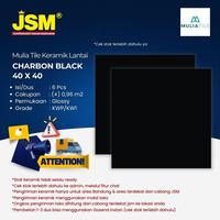 Gambar Mulia Tile Keramik Lantai Charbon Black / Hitam Glossy 40x40 dari JSM Supermarket Bahan Bangunan undefined 1 Tokopedia