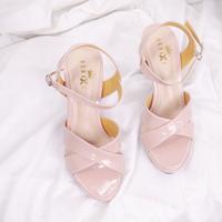 Gambar High heels wanita kondangan hak tinggi 10cm size besar - Cream, 41 dari BernX's Heels undefined 2 Tokopedia