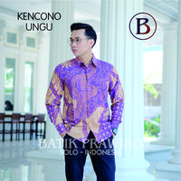 Gambar KENCONO UNGU Kemeja Batik Pria Slimfit PREMIUM Bahan Katun Halus - M dari Batik Solo Prawiro undefined 1 Tokopedia