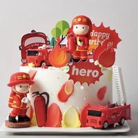 Gambar topper cake kue pemadam kebakaran fire fighter dekorasi ulang tahun - 2 pcs non resin dari chibi little box undefined 4 Tokopedia