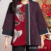 Gambar Batik Kultur Outer - CLO - Magpie Clouds in Scarlet and Rain Fall - XS dari BatikKultur undefined 2 Tokopedia