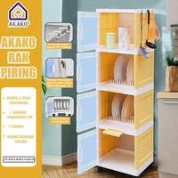 Gambar Akako Rak Piring 1,2,3 Dan 4 Susun Plastik Pintu Transparan Mini Dish dari visiaonlineshop undefined 4 Tokopedia