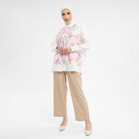 Gambar Syaline Hijab Amy Shirt Soft Flower - Kemeja Katun Motif Bunga Restock - S/M, Putih dari Syaline Hijab undefined 4 Tokopedia