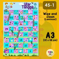 Gambar 045 Poster bermain ular tangga  - poster wipe n clean dari Yufakids05 undefined 1 Tokopedia