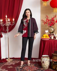 Gambar Batik Kultur Outer - CLO - Magpie Clouds in Scarlet and Rain Fall - XS dari BatikKultur undefined 4 Tokopedia