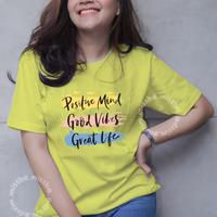 Gambar Baju Atasan kaos Terbaru Unisex cowo cewe Motif Great Live Good Vibes - Sky blue, S dari MISSHE undefined 4 Tokopedia
