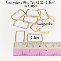 Gambar Ring kotak / ring tas ukuran 2,2cm / RE-22 nikel / 100pcs dari accessoriesonline undefined 1 Tokopedia