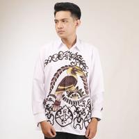 Gambar Kemeja Batik Motif Burung Enggang Khas Kalbar - Putih, L dari Noble Pontianak undefined 4 Tokopedia