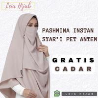Gambar Jilbab Pashmina Instan Syar'i Pet Antem Gratis Cadar - Biru dari Leia Hijab undefined 1 Tokopedia