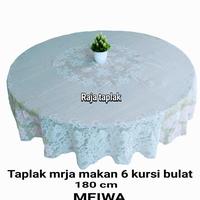 Gambar Produk Baru Taplak Meja Makan Plastik Bulat 6 Kursi Anti Air Putih dari Kaisa Homely undefined 3 Tokopedia