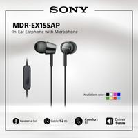 Gambar Sony MDR EX155AP In Ear Earphone with microphone Handsfree MDR-EX155AP Earbuds Headphone - Merah dari Click & Go Tokopedia undefined 1 Tokopedia