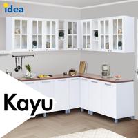 Gambar IDEA NEBRASKA Kitchen Set Lemari Kabinet Dapur Kayu Putih KACA - 3 Pintu Kaca B dari Idea Furniture & Home Living undefined 1 Tokopedia