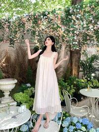 Gambar beige midi dress pantai wanita / vintage dress woman summer dress bali - M dari SEXY8 Official Store Jakarta undefined 4 Tokopedia