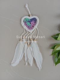 Gambar Gantungan Dream Catcher Kecil Diameter 6cm Love Lucu Handmade Bali - Biru Softie dari Sukawati Mesari undefined 4 Tokopedia