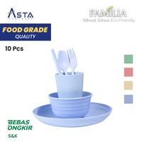 Gambar Mangkok Alat Makan Jerami Set Familia 10 pcs Asta Homeware - Beige, 1 kg dari Asta Homeware undefined 1 Tokopedia