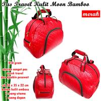 Gambar Tas Travel Besar Kulit Moon Bamboo - Peach dari GLORYS GLORIA SHOP undefined 5 Tokopedia