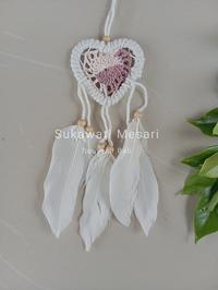 Gambar Gantungan Dream Catcher Kecil Diameter 6cm Love Lucu Handmade Bali - Biru Softie dari Sukawati Mesari undefined 2 Tokopedia