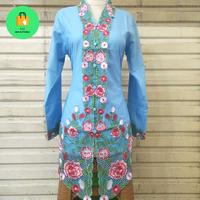 Gambar Atasan kebaya encim motif bunga mawar modis store - Hijau, 5L dari Modis store02 undefined 2 Tokopedia