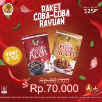 Gambar Paket Coba-coba Rayuan 2 Pcs/Varian 125gr/ Rayuan Paru Aceh & Daging - Tergoda(Pedas), TRG(Pedas) dari Lauk NonaMuda undefined 1 Tokopedia