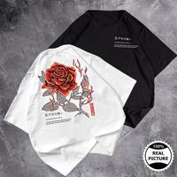 Gambar GLORIA - KAOS OVERSIZE PRIA FLOWER FIRE / BAJU DISTRO OVERSIZE UNISEX - Hitam dari GLORIA STORE99 undefined 1 Tokopedia