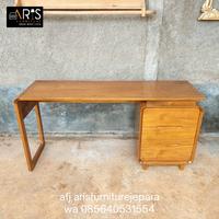 Gambar meja belajar anak, meja kantor minimalis modern kayu jati dari arisfurniturejepara undefined 1 Tokopedia