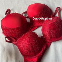 Gambar Jumbo Victoria Secrett Bombshell Plunge True Red Lace Bra Vs Super - Lipstick Lace, 34DD dari gretasa official undefined 3 Tokopedia