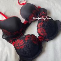 Gambar Jumbo Victoria Secrett Bombshell Plunge True Red Lace Bra Vs Super - Lipstick Lace, 34DD dari gretasa official undefined 5 Tokopedia