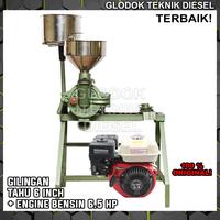 Gambar Mesin Gilingan Tahu 6 Inch + Engine Penggiling Giling Kedelai Tahu 6" - +Dinamo 1 HP dari Glodok Diesel undefined 2 Tokopedia