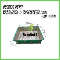 Gambar Kolam Terpal [ SATU SET ] / Kolam + Rangka / Model Slot Paralon / - 100x50x50_A15, HIJAU EMAS dari RUMAH SAGITA undefined 4 Tokopedia