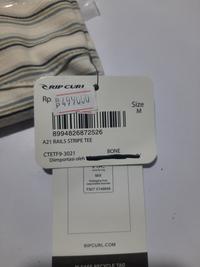 Gambar Kaos Ripcurl Original pria A21 Rails stripe Tee - bone - S dari J11 Komputer undefined 3 Tokopedia