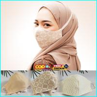 Gambar MASKER KAIN BROKAT 3 PLY CANTIK BRUKAT HIJAB HEADLOOP MASKER PESTA MEW dari rodyatam undefined 1 Tokopedia