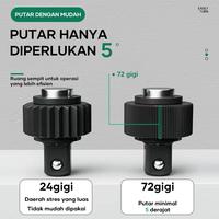Gambar ISKU Gagang Kunci Sok Ratchet 1/4 - 1/2 Inch Gagang Ratchet Otomatis - 72 Gigi, 1/4 Inch dari PERKAKASKU.ID TOKOPEDIA undefined 3 Tokopedia