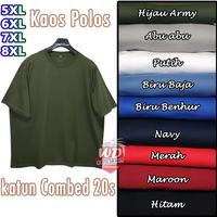 Gambar KAOS BIG SIZE 7XL LEBAR 80cm, TINGGI 95CM cm O Neck polos Bigsize JUM - Biru Baja, 6XL dari white dragon undefined 5 Tokopedia