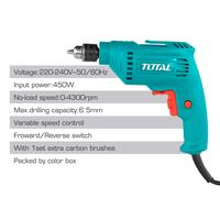 Gambar TOTAL Electric drill/Bor listrik 450W 6.5mm TD45656 Variable speed dari Totaltoolsmakassar undefined 2 Tokopedia