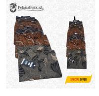 Gambar Kemeja Batik Pria Lengan pendek bahan premium modern fit, Termurah!!! - M dari Pelajarbijak undefined 4 Tokopedia