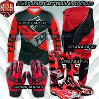 Gambar Baju trail motocross setelan dewasa PAKET FULLSET OFFROAD - Fullset 2, Sepatu 41 dari Askeyra Shop undefined 1 Tokopedia