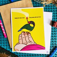 Gambar Happy Bird-day - Greeting Card / Mini Art Print dari Pop Sticx Store undefined 3 Tokopedia