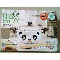Gambar Panci Porcelain Enamel on Steel Tutup Kaca 22cm Hello Panda - Maspion dari Aghilow undefined 4 Tokopedia