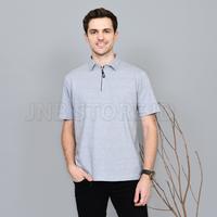 Gambar Kaos Pria Kerah Lengan Pendek Hitam Polos Resleting Cotton Distro - Putih, XL dari JNB Store ID undefined 5 Tokopedia