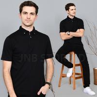 Gambar Kaos Pria Kerah Lengan Pendek Hitam Polos Resleting Cotton Distro - Putih, XL dari JNB Store ID undefined 1 Tokopedia