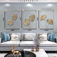 Gambar Dekorasi Hiasan Dinding Besi Ruang Tamu Lobby Hotel Daun Ginkgo Gold - SET OF 4 dari MiRitchi undefined 1 Tokopedia