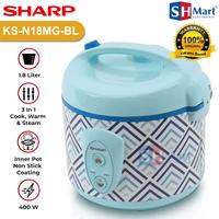 Gambar RICE COOKER SHARP KAPASITAS 1,8 LITER KSN-18MG BL/RD 400 WATT GARANSI RESMI - BLUE dari SHMART ELECTRONIC undefined 2 Tokopedia