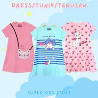 Gambar Baju Tunik / Dress Kaos Anak Perempuan Kucing Marie Cat umur 2-6 tahun - marie cat pink, S dari Super Kids Store undefined 1 Tokopedia