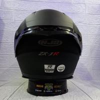 Gambar HELM NJS ZX-1R SOLID BLACK DOFT PAKET GANTENG VISOR IRIDIUM + SPOILER - BK DOF V-SMOKE, M dari Cikalhelmet undefined 5 Tokopedia